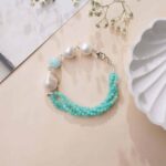 Amazonite with Pearl Silver Bracelet