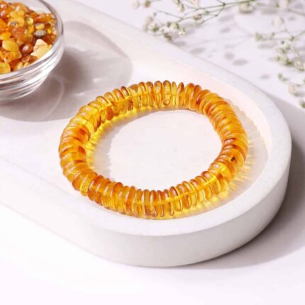 Amber Coin Beads Bracelet