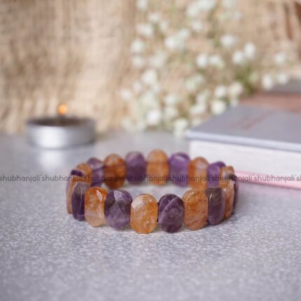 Amethyst and Citrine Oval Faceted Bracelet