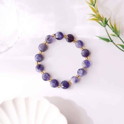 Amethyst Coin Faceted Bracelet