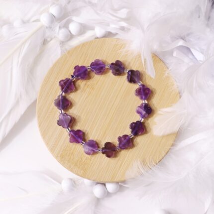 Amethyst Flower Beads Bracelet