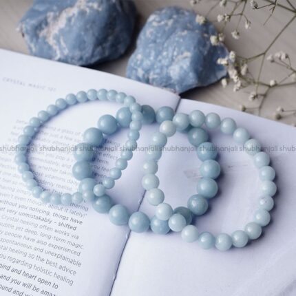 Angelite Round Beads Bracelet