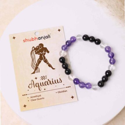 Aquarius (Kumbha) Zodiac Sign Bracelet 8MM