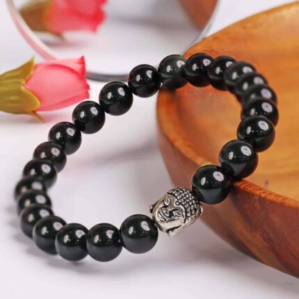 Black Obsidian Buddha Bracelet