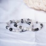 Black Rutile Round Beads Bracelet