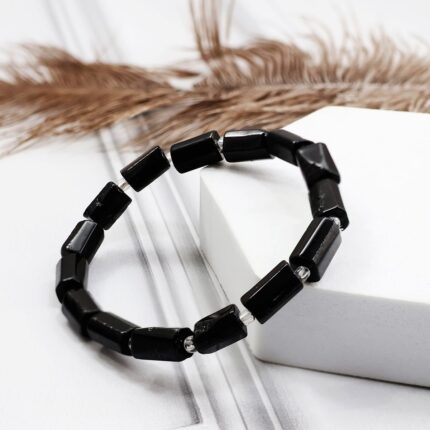 Black Tourmaline Rectangle Beads Bracelet