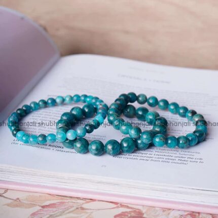 Blue Apatite Stone Elastic Beads Bracelet Use For Positivist, Strength