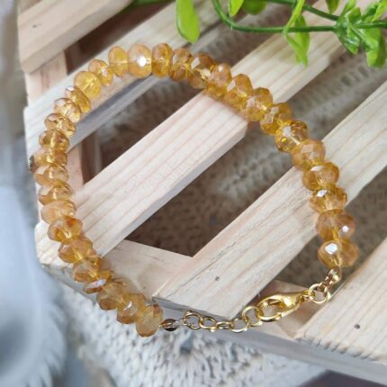 Citrine Faceted Bati Big Beads Bracelet