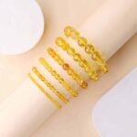 Citrine Heated Round Beads Bracelet