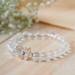 Clear Quartz Bracelet Evil Eye (Butterfly) 8MM