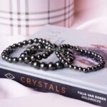 Elite Shungite Round Stone Elastic Beads Bracelet