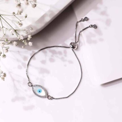 Evil Eye – Eye Shape Silver Chain Bracelet