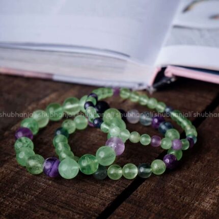Fluorite Round Beads Bracelet