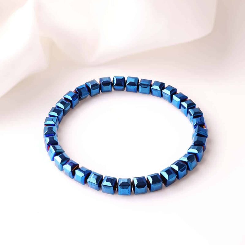 Hematite Blue Box Beads Bracelet