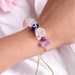 Mental Peace Bracelet In Raw Stone, Evil Eye Protection