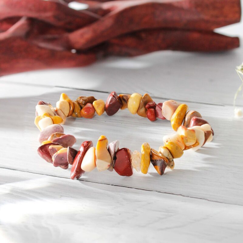 Mookaite Jasper Chips Stone Elastic Bracelet