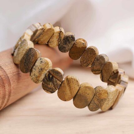 Picture Jasper Oval Faceted Bracelet