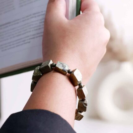 Pyrite Bracelet In Cube Beads Shape