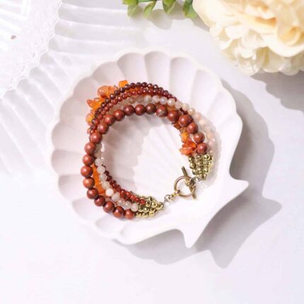 Red Five Layered Bracelet