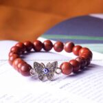 Red Jasper Bracelet Evil Eye (Butterfly) 8MM