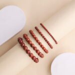 Red Jasper Round Beads Bracelet