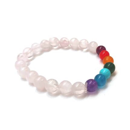 Rose Quartz 7 Chakra Bracelet