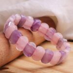 Rose Quartz and Amethyst Oval Faceted Bracelet