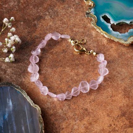 Rose Quartz Heart Beads Bracelet