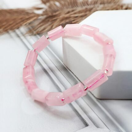 Rose Quartz Rectangle Beads Bracelet