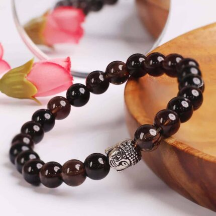 Smoky Quartz Buddha Bracelet