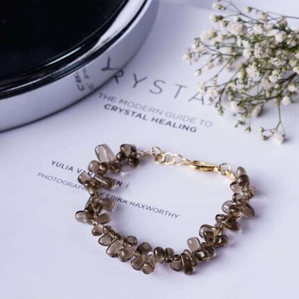 Smoky Quartz Tear Drop Beads Bracelet