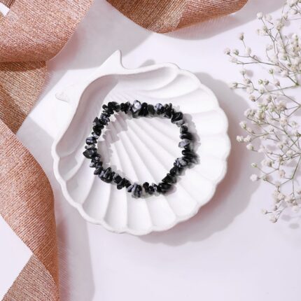 Snowflake Obsidian Chips Bracelet