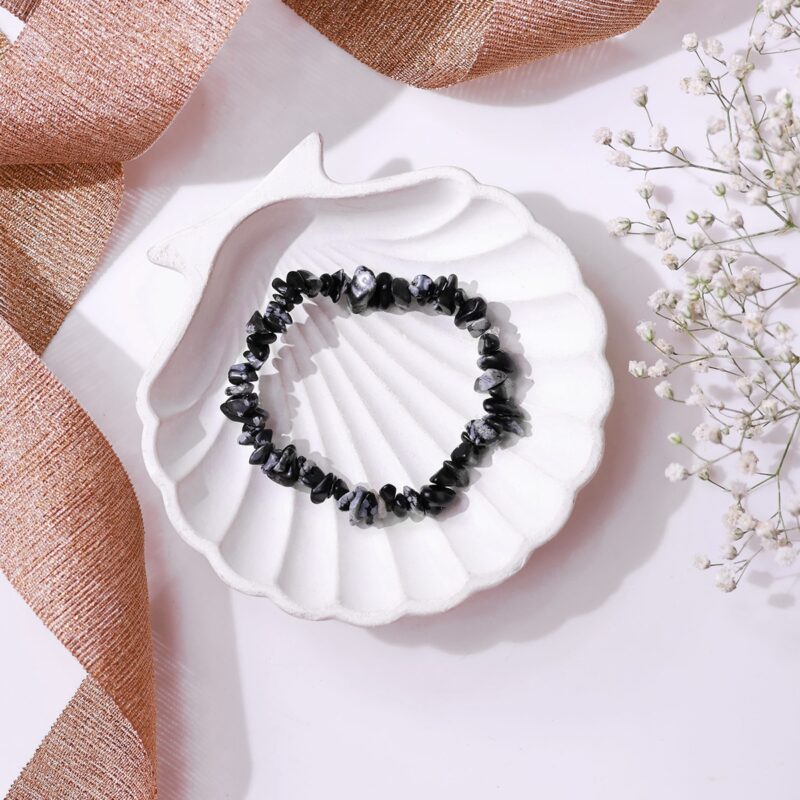 Snowflake Obsidian Chips Bracelet