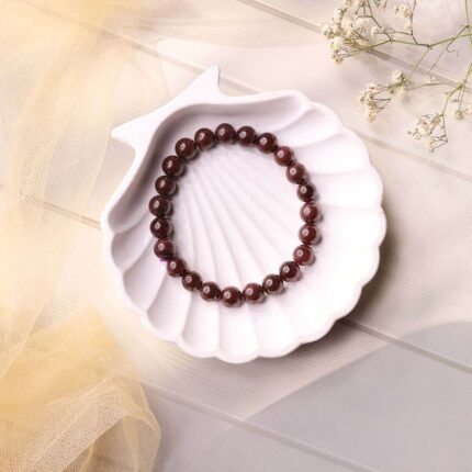 Star Garnet Round Beads Bracelet