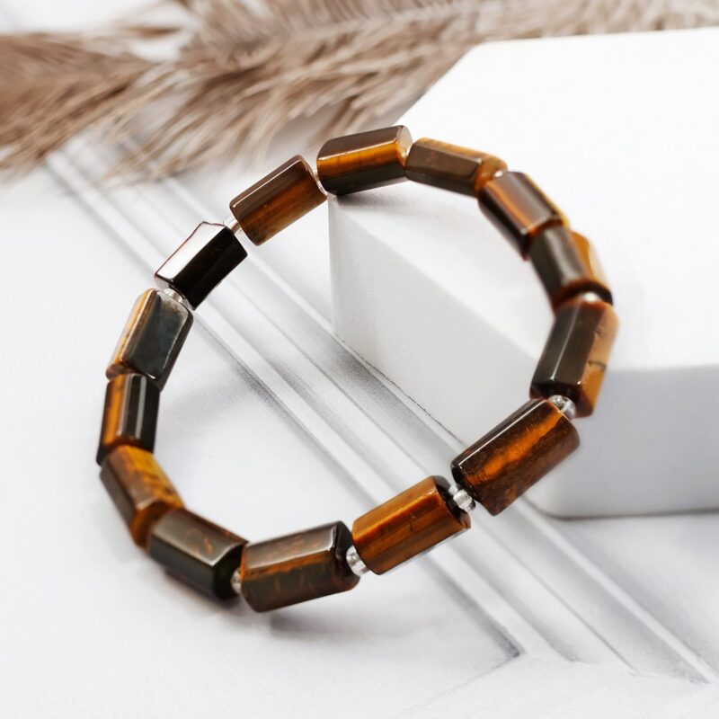 Tiger Eye Rectangle Beads Bracelet