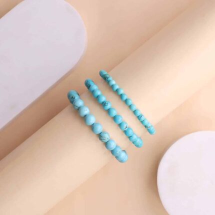 Turquoise Firoza Round Beads Bracelet