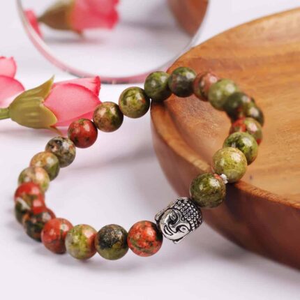 Unakite Buddha Bracelet
